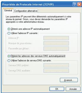 OLITEC SX 500 - Paramétrage du réseau pour PC / windows XP - 6