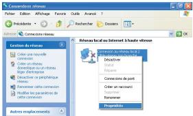 OLITEC SX 500 - Paramétrage du réseau pour PC / windows XP - 4