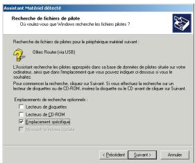 OLITEC WF 500 - Installation des pilotes USB pour windows 2000 pro - 3