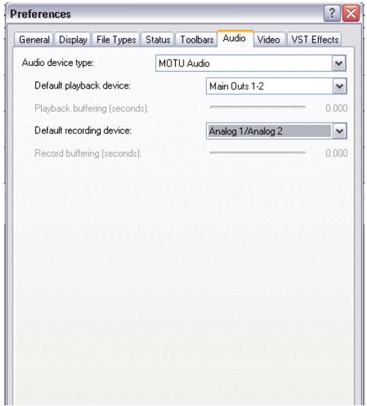 MOTU 8PRE - Activation du pilote MOTU Audio WDM dans Sound Forge - 1