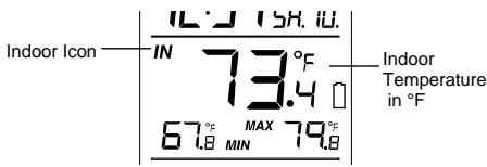 LA CROSS TECHNOLOGY WS-9037U-IT - DISPLAY OF INDOOR TEMPERATURE READING: - 1