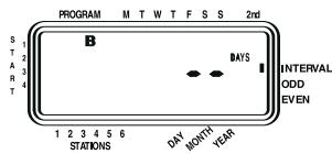 ORBIT WATERMASTER - Attribution d'intervalles d'arrosage pour le programme B - 2