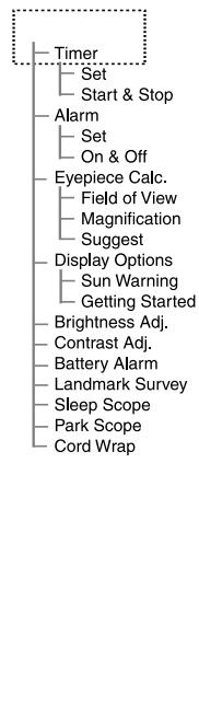 MEADE DS-2000 - Les options du Menu objets incluent: - 5