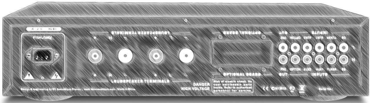 BC ACOUSTIQUE EX322-B,  EX322-S - Raccordement d'une platine tourne-disque - 1