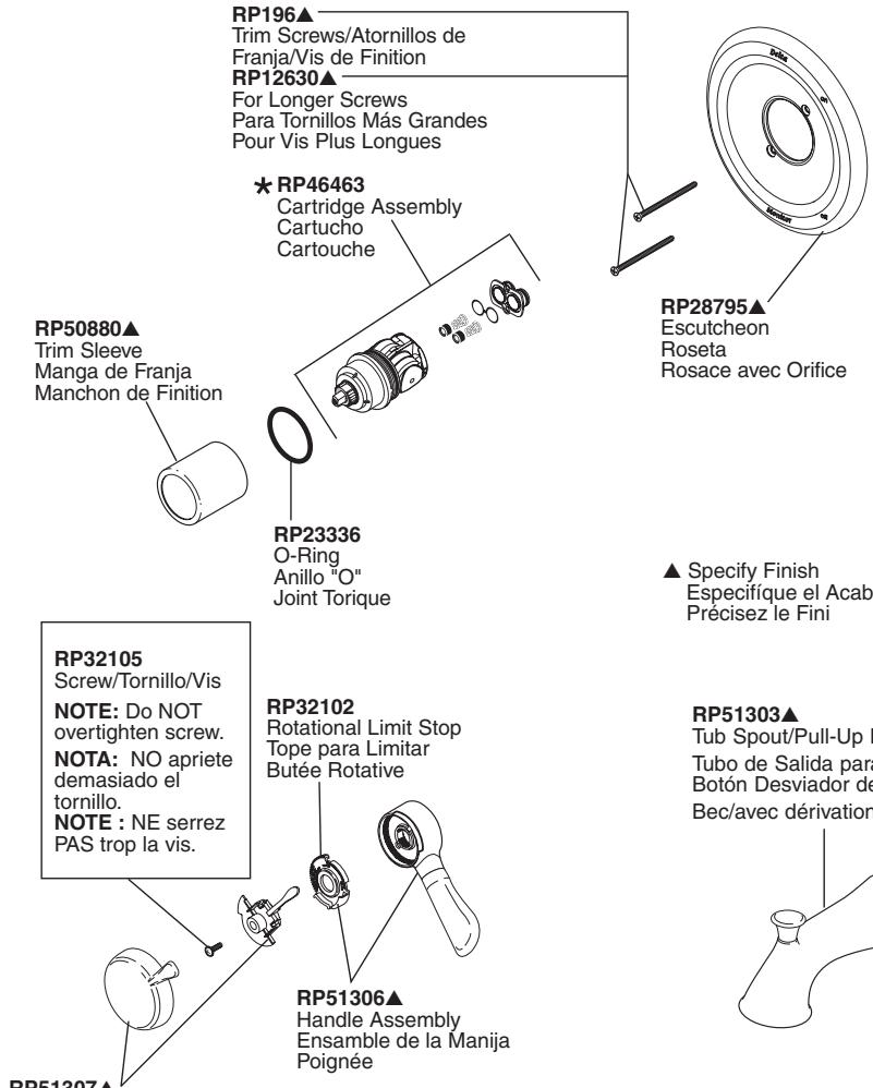DELTA NEW MONITOR 1300-1400 - T17038,T17238 &amp; T17438 Models / Modelos / Modèles - 2