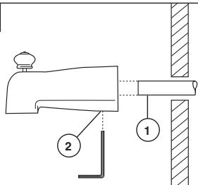 DELTA NEW MONITOR 1300-1400 - FOR TUB SPOUT INSTALLATION: - 1