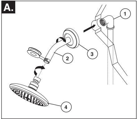 DELTA NEW MONITOR 1300-1400 - Showerhead and Tub Spout Installation - 1