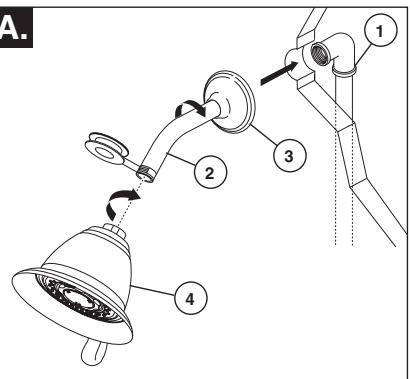 DELTA NEW MONITOR 1300-1400 - Showerhead and Tub Spout Installation - 1
