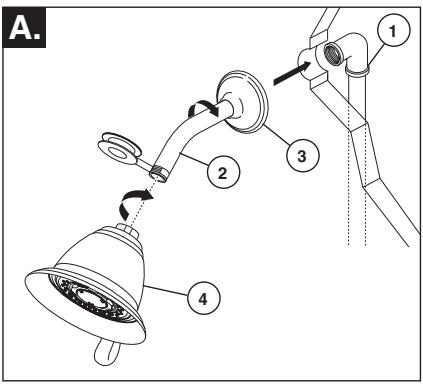 DELTA OLD MONITOR 1300-1400 - Showerhead and Tub Spout Installation - 1