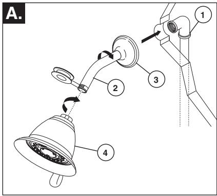 DELTA 1700 - Showerhead and Tub Spout Installation - 1