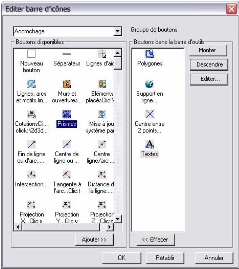 ARC TECHNOLOGY ARC+ 2007 - Editor le contenu d'une barre d'icones - 1