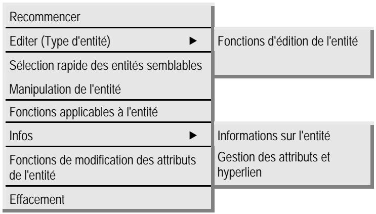 ARC TECHNOLOGY ARC+ 2007 - Menu contextuels d'entities - 1