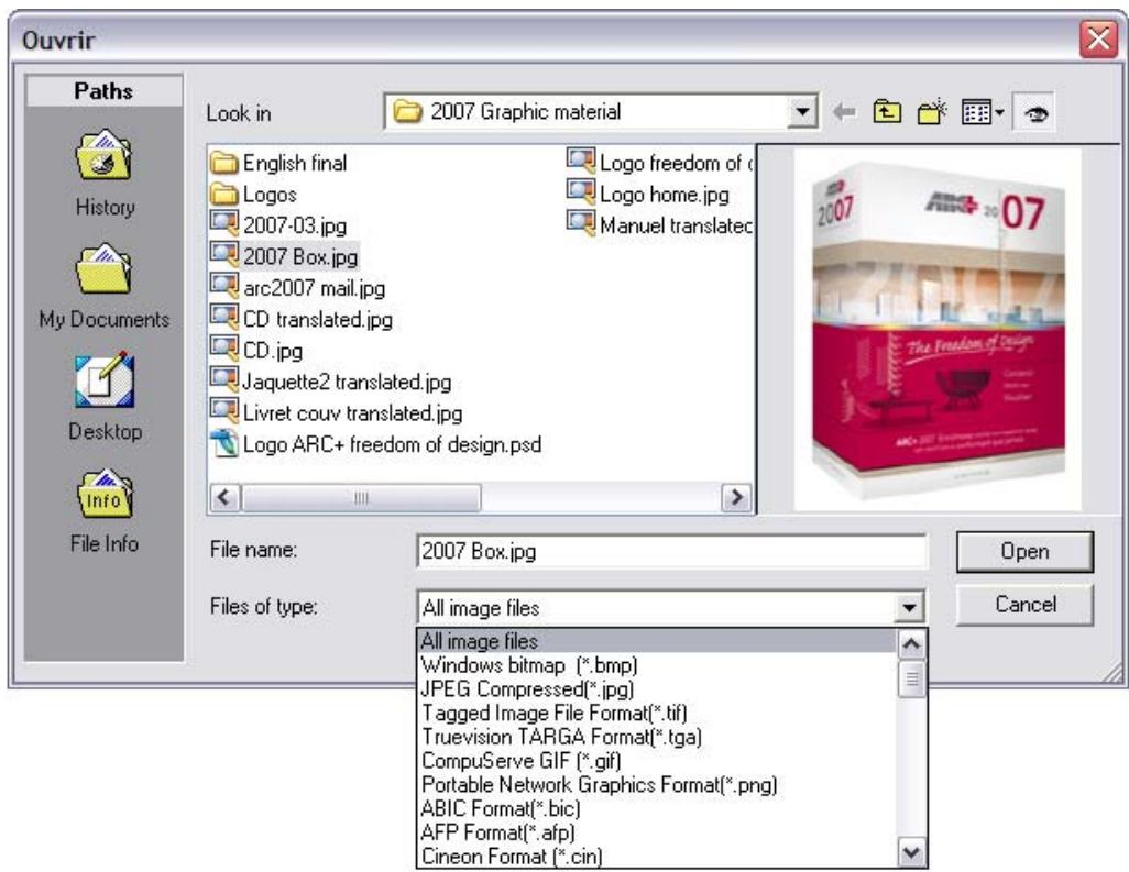 ARC TECHNOLOGY ARC+ 2007 - Dans le nouveau menu déroulant : - 1