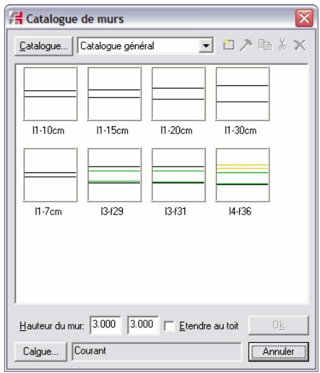 ARC TECHNOLOGY ARC+ 2007 - Boite de dialogue de catalogues de murs - 1