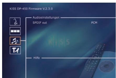 KISS DP-450 - Bildschirm 2: Videoeinstellungen - 1