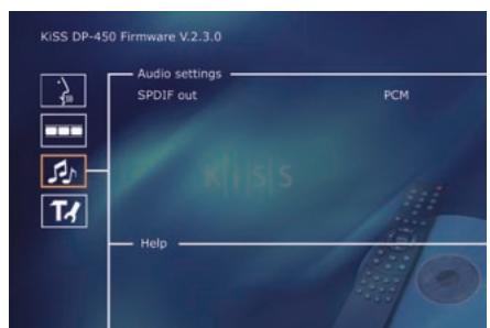 KISS DP-450 - Second screen: Video settings - 1