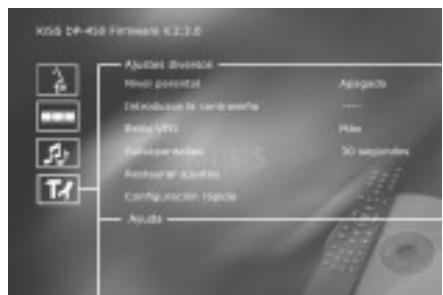 KISS DP-450 - Tercera pantalla: Audio settings (Ajustes de sonido) - 1