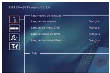 KISS DP-450 - Quatrième écran: Audio - 1
