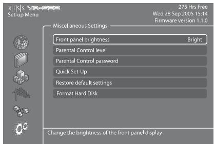 KISS VR-558 - Paramètres divers - 5