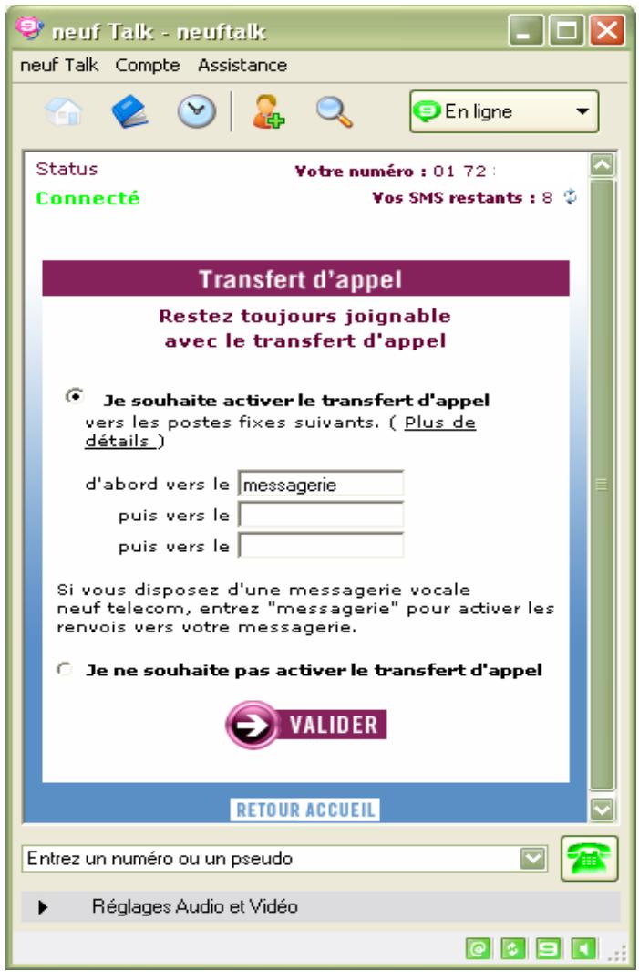 NEUF TELECOM NEUF TALK - Transfert des appeals - 1