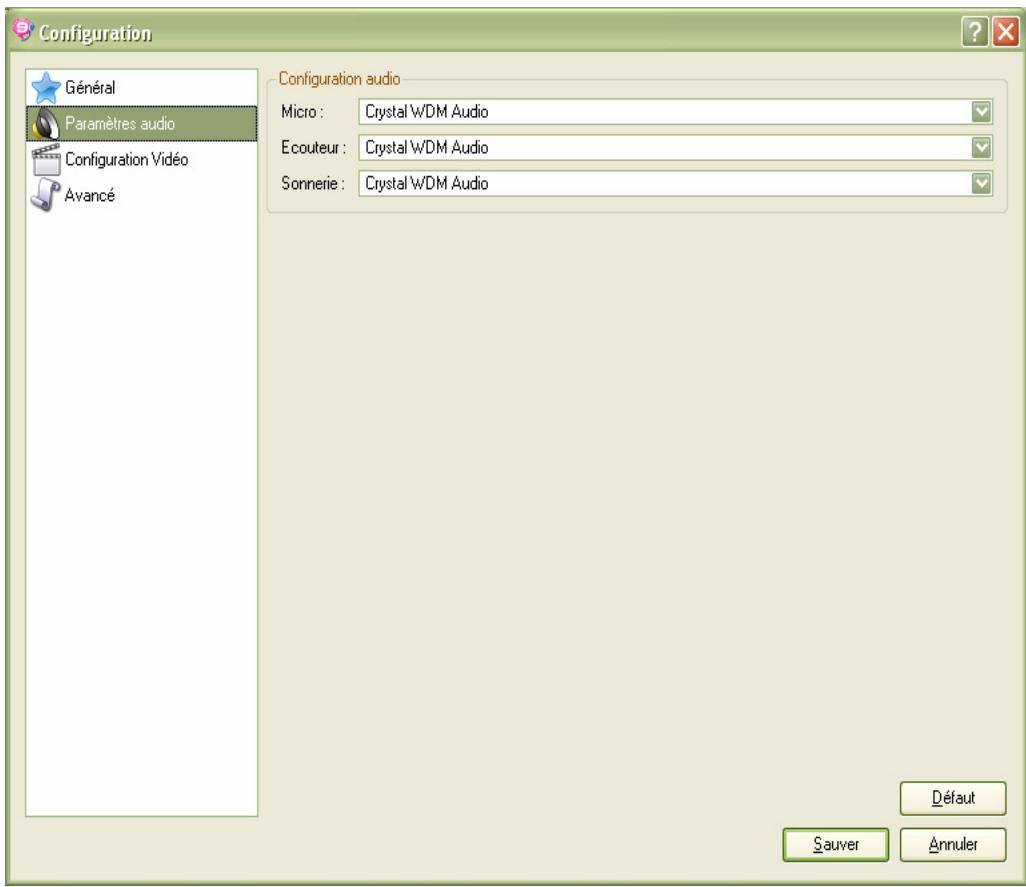 NEUF TELECOM NEUF TALK - Configurer le logiciel : Rubrique « Paramètres Audio » - 1