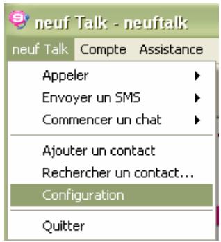 NEUF TELECOM NEUF TALK - Configurer le logiciel : Rubrique « Général » - 1