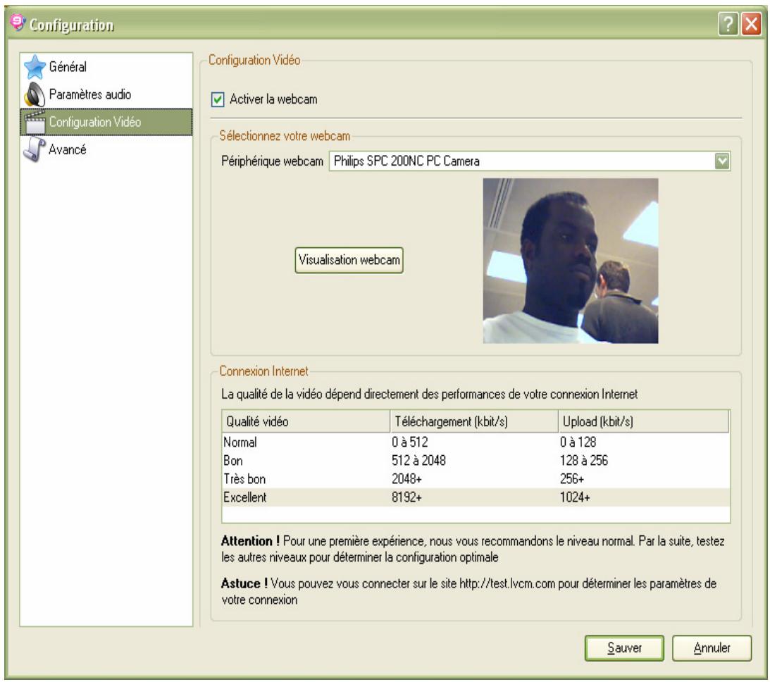 NEUF TELECOM NEUF TALK - Configurer le logiciel : Rubrique « Paramètres Video » - 1