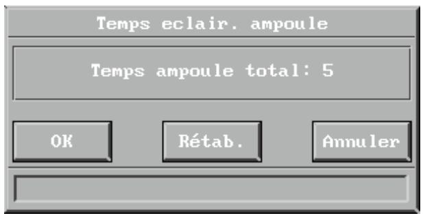 DAVIS DLX-10 - Affichage du temps de fonctionnement total de l'ampoule - 1