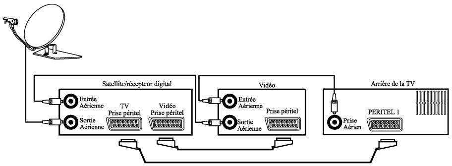 PHOCUS LCD 30 WMS - Connexion de la TV avec la video et le récepteur digital/satellite - 1