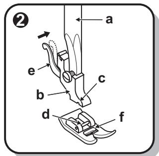 EURO-PRO 7130 S - Ajustement de la pression du pied-de-biche - 2