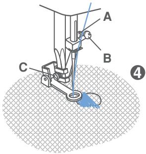 EURO-PRO 7500 - F Coudre avec le pied pour cordonnet - 7