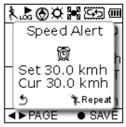 HOLUX GPSPORT 260 PRO - Pour régler une alerte de vitesse - 5