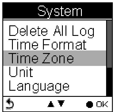 HOLUX GPSPORT 260 PRO - Time Zone (Fuseau horsaire) - 1