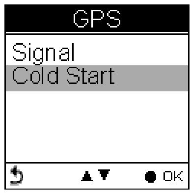 HOLUX GPSPORT 260 PRO - Setting  GPS  Cold Start (Réglage  GPS  Démarrage à froid) - 1