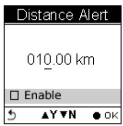 HOLUX GPSPORT 260 PRO - Pour régler une alerte de distance - 2