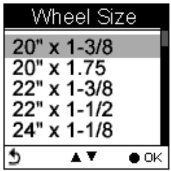 HOLUX GPSPORT 260 PRO - Réglage des dimensions de roue - 2