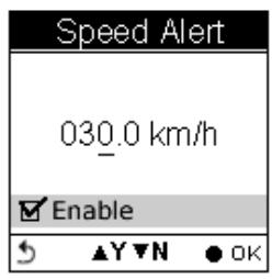 HOLUX GPSPORT 260 PRO - Pour régler une alerte de vitesse - 3