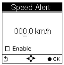 HOLUX GPSPORT 260 PRO - Pour régler une alerte de vitesse - 1