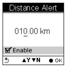 HOLUX GPSPORT 260 PRO - Pour régler une alerte de distance - 3