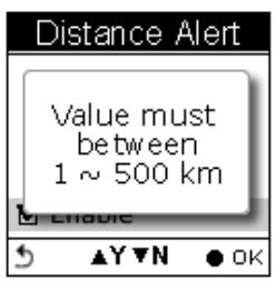 HOLUX GPSPORT 260 PRO - Pour régler une alerte de distance - 4