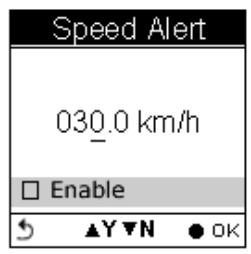 HOLUX GPSPORT 260 PRO - Pour régler une alerte de vitesse - 2