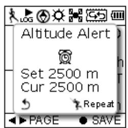 HOLUX GPSPORT 260 PRO - Pour régler une alerte d'altitude - 5