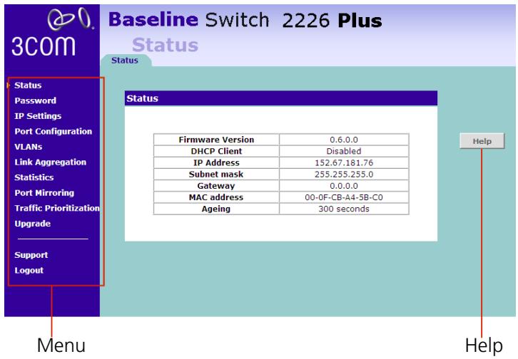 3COM 3C16475BS - Menu - 1