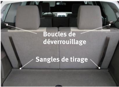 DODGE JOURNEY - Sièges 50-50 de troisimième rangée rabattables à plat - 1