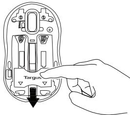 TARGUS WIRELESS COMPACT LASER MOUSE - Bateriju ivietošana - 2
