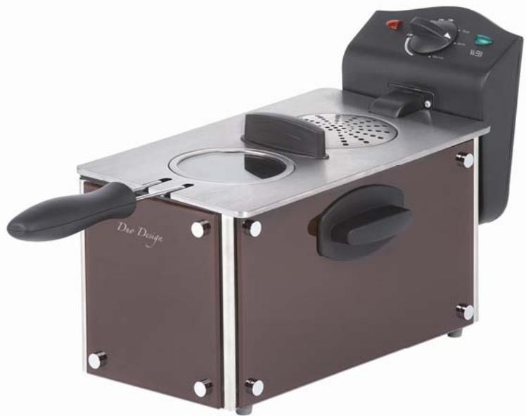 WHITE & BROWN FR 592 - Véritable friteuse professionnelle en inox et verre teinté noir au service des amateurs de frites croustillantes ! - 1