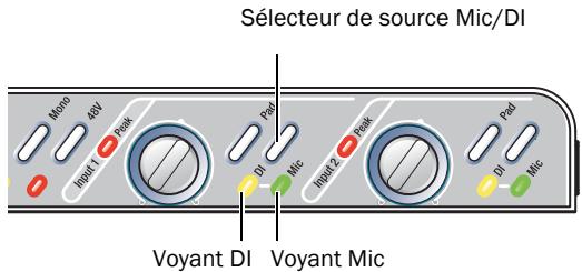 DIGIDESIGN MBOX 2 - Pour utiliser un micro doté d'un connecteur XLR : - 2