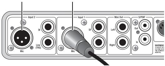 DIGIDESIGN MBOX 2 - Pour utiliser un micro doté d'un connecteur XLR : - 1