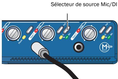 DIGIDESIGN MBOX 2 PRO - Utilisation d'un micro doté d'un connecteur 1/4 de pouce - 2