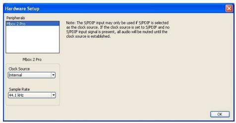 DIGIDESIGN MBOX 2 PRO - Pour modifier la fréquence d'échantillonnage par défaut : - 1